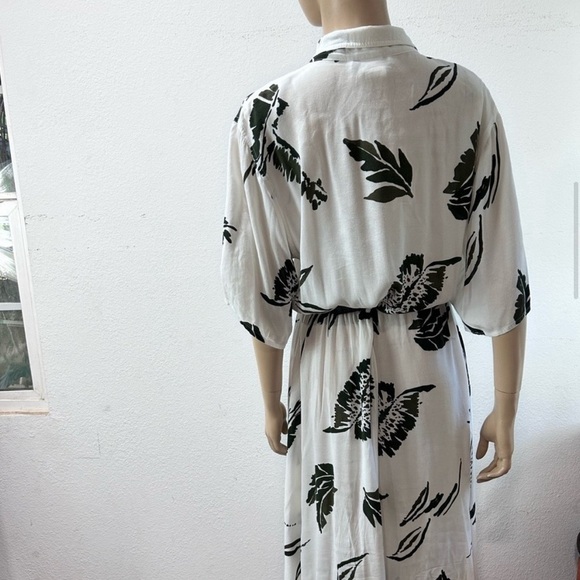 WARREN Z maxi button front leaf print dress size:14 - Picture 6 of 16